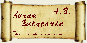 Avram Bulatović vizit kartica